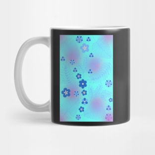 Light Blue leaves and flowers pattern Mug